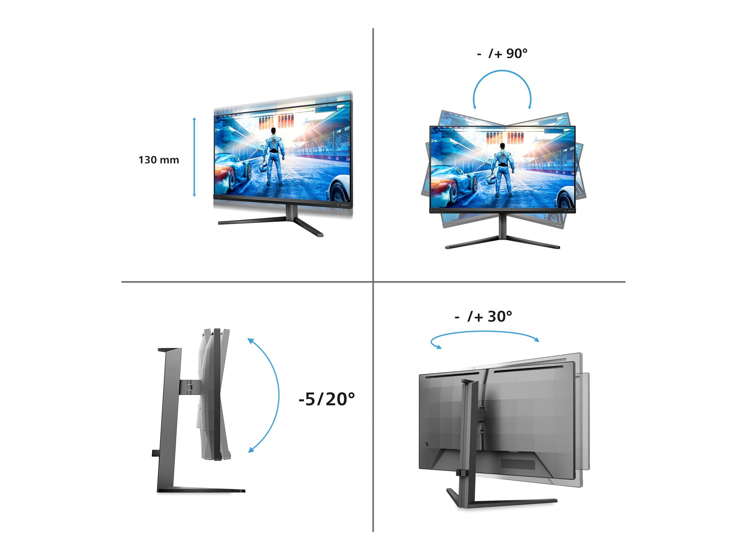 PHILIPS 27M2N5500 27p Gaming Monitor 2560x1440 1ms 250cd/m2 HDMI DP Black/Grey