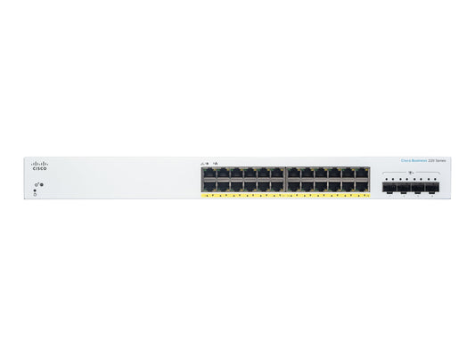 CISCO Business Switching CBS220 Smart 24-port Gigabit Full PoE 382W 4x10G SFP+ uplink