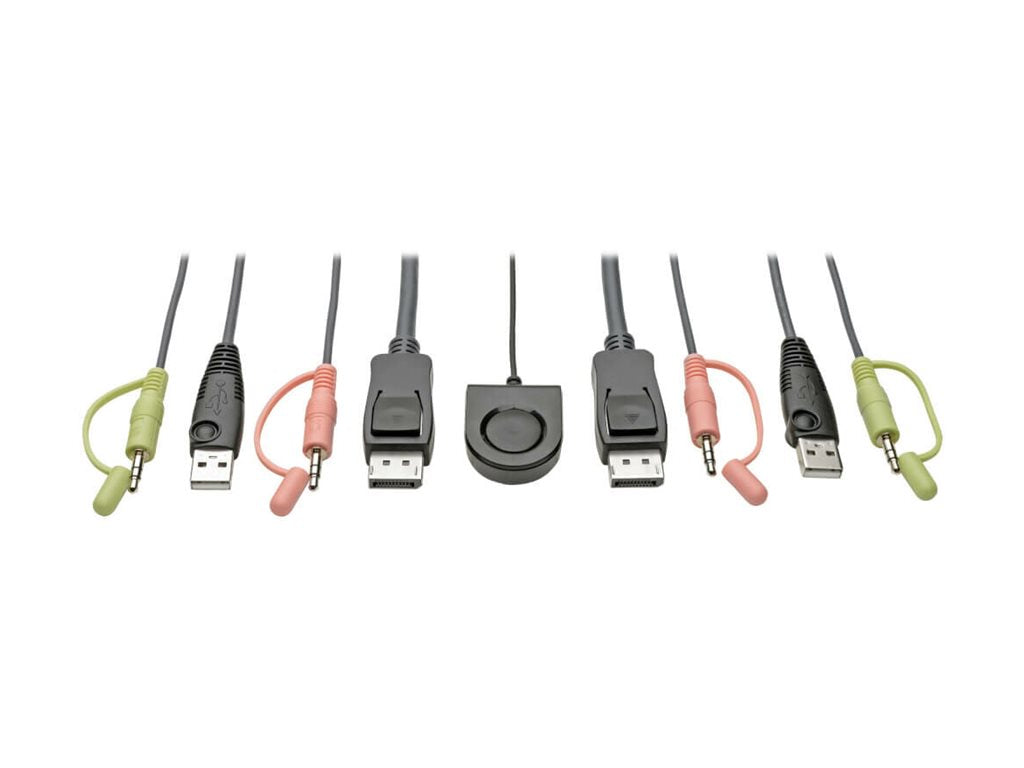 EATON TRIPPLITE Commutateur KVM 2 ports DisplayPort 1.1/USB avec audio/vidéo câbles intégrés partage de périphériques USB
