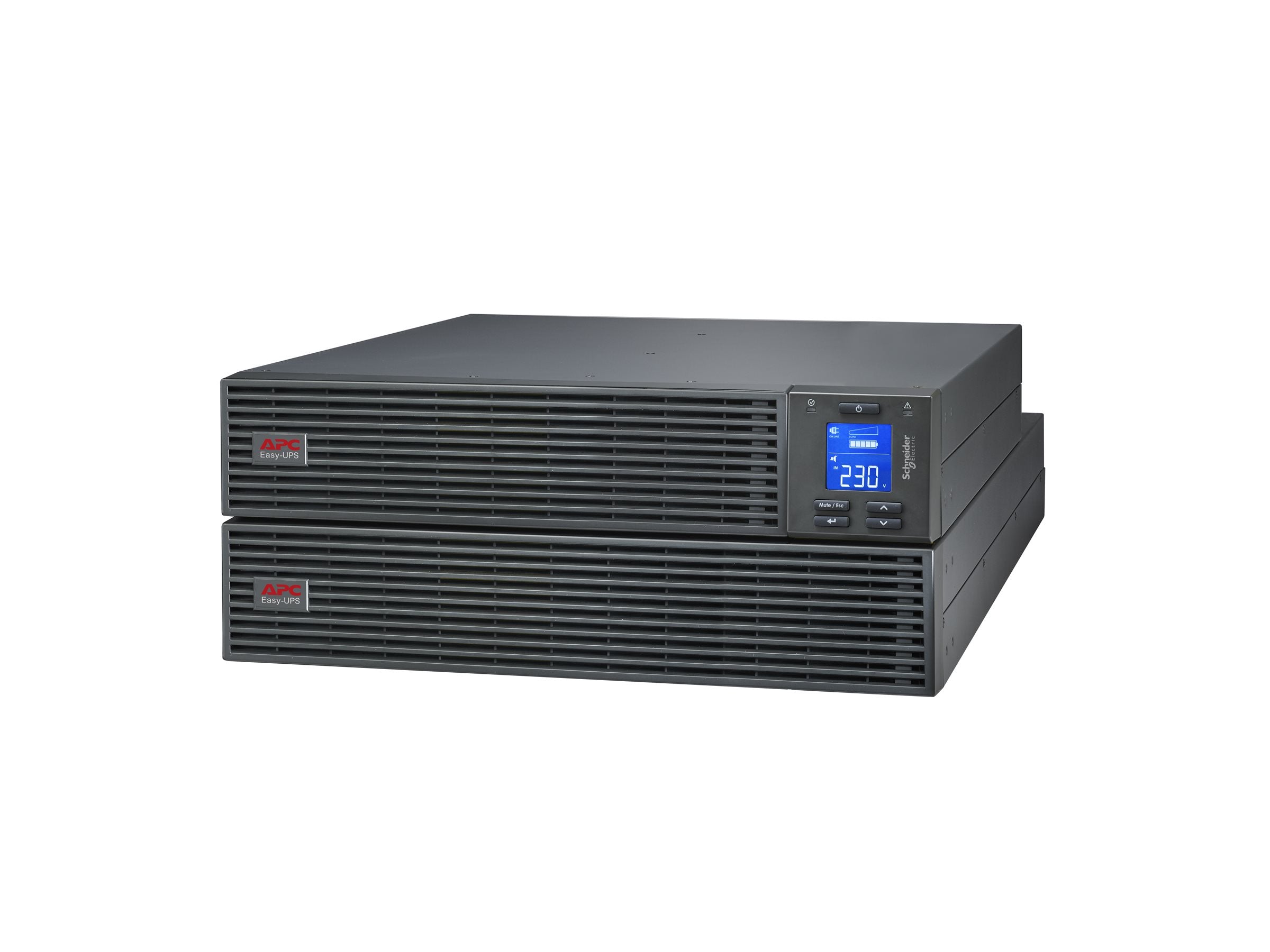 APC Easy UPS On-Line UPS Rack extended runtime AC 220/230/240V 900Watt 1000VA 1-phase lead acid USB serial oc 4 4U EU BK RAL 7010