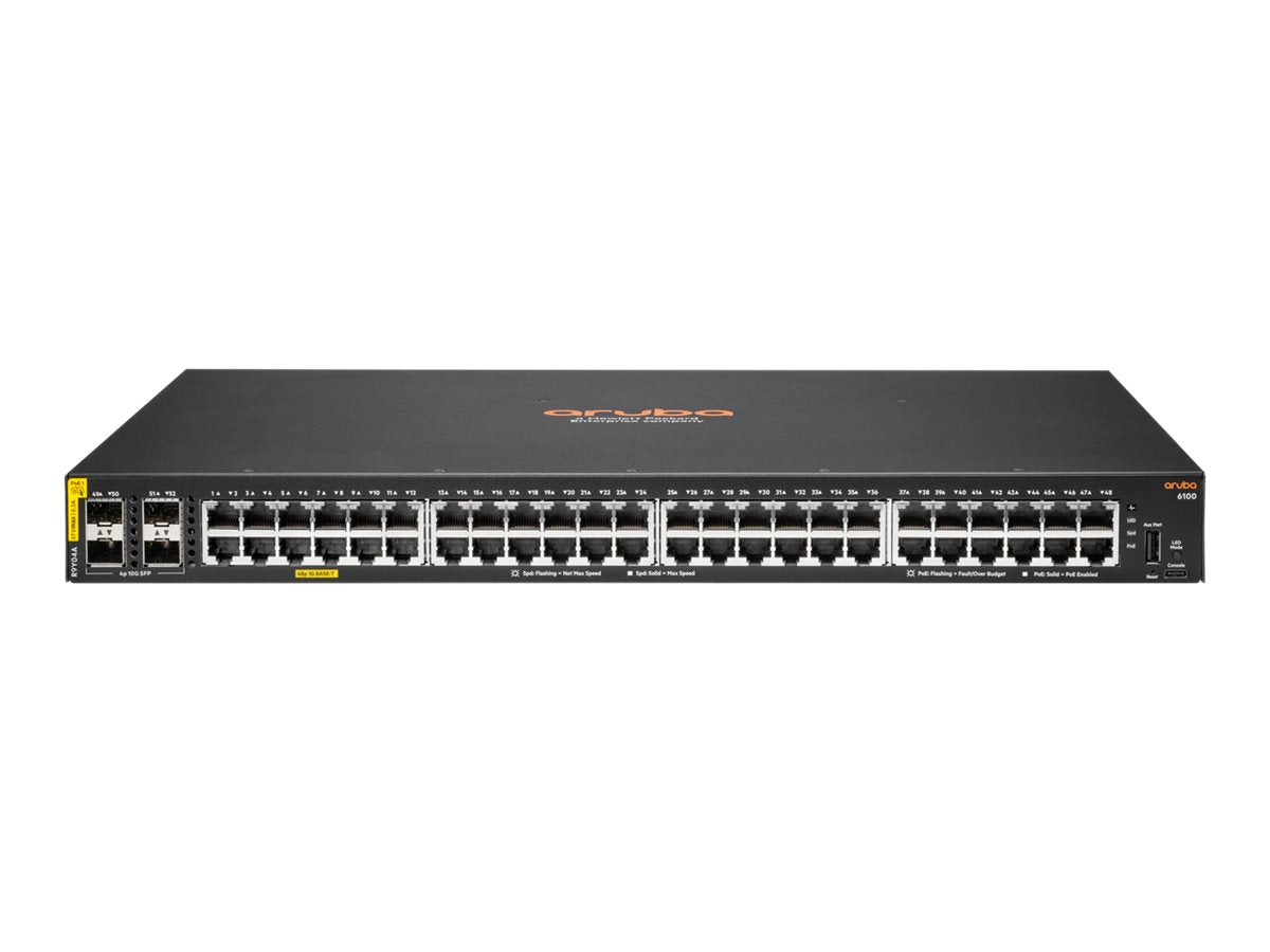 HPE Aruba Networking CX 6100 48G Class4 PoE 4SFP+ 740W Remanufactured Switch EU en(R)