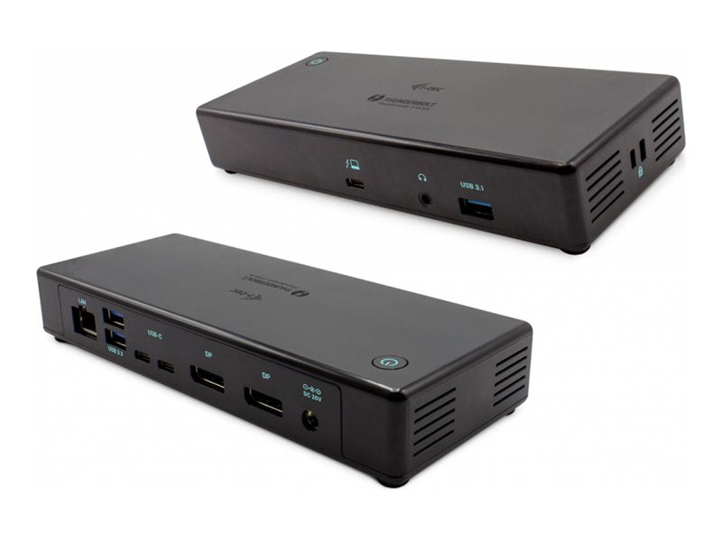 I-TEC Thunderbolt3/USB-C Dual DisplayPort 4K Docking Station 2xDP 1xGLAN 1xUSB 3.1 2xUSB 3.0 2xUSB-C Data 1xAutio/Mic 85W PD KL