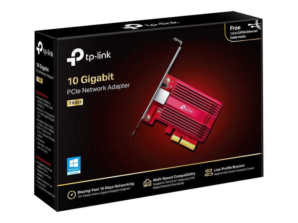 TP-LINK 10 Gigabit PCI Express Network Adapter PCIe 3.0x4 Include CAT6A Ethernet Cable