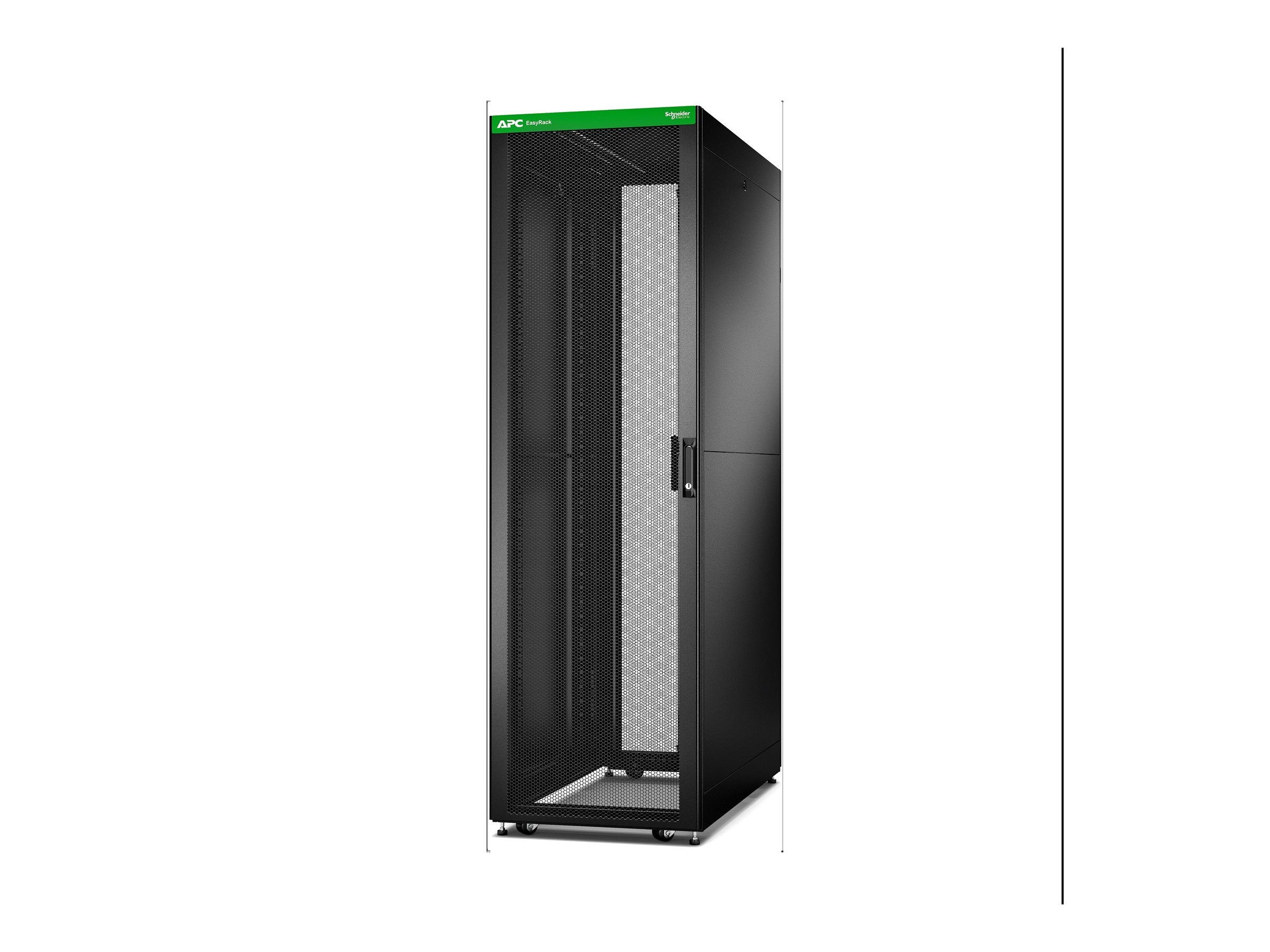 APC Easy Rack 42Ux600x1000 Roof/Side panel/castors/feet No Bottom 4 Brackets black