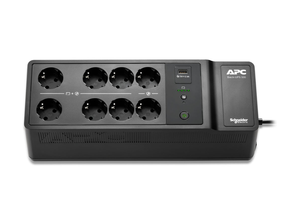 APC Back-UPS UPS wall mountable / surface mountable AC 230V 300Watt 500VA output connectors 8