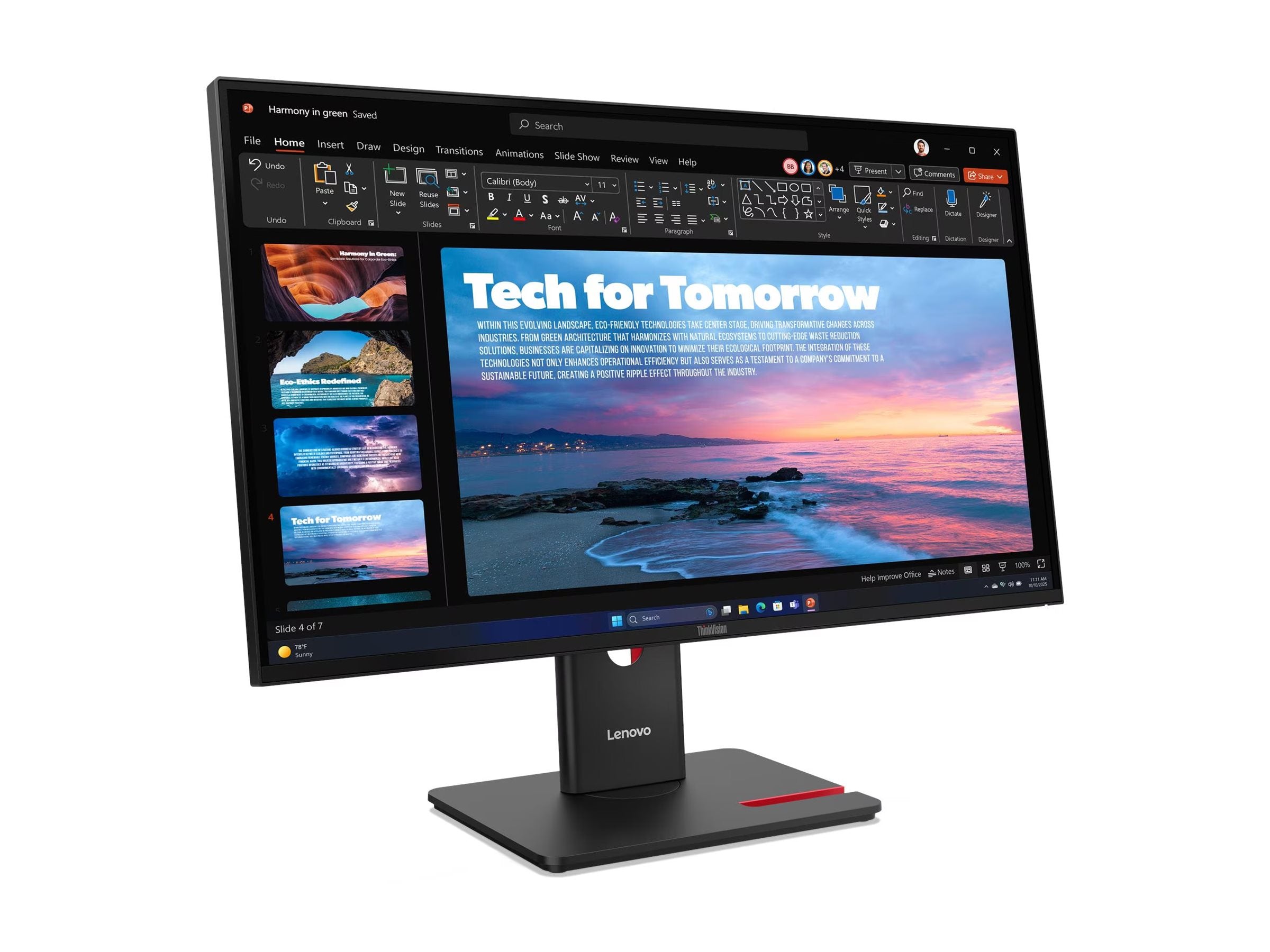 LENOVO ThinkVision T27qd-40 LED Écran 27p 2560x1440 QHD 120Hz IPS 350cd/m2 HDR10 4ms HDMI DisplayPort DaisyChain USB-C Dock 96W