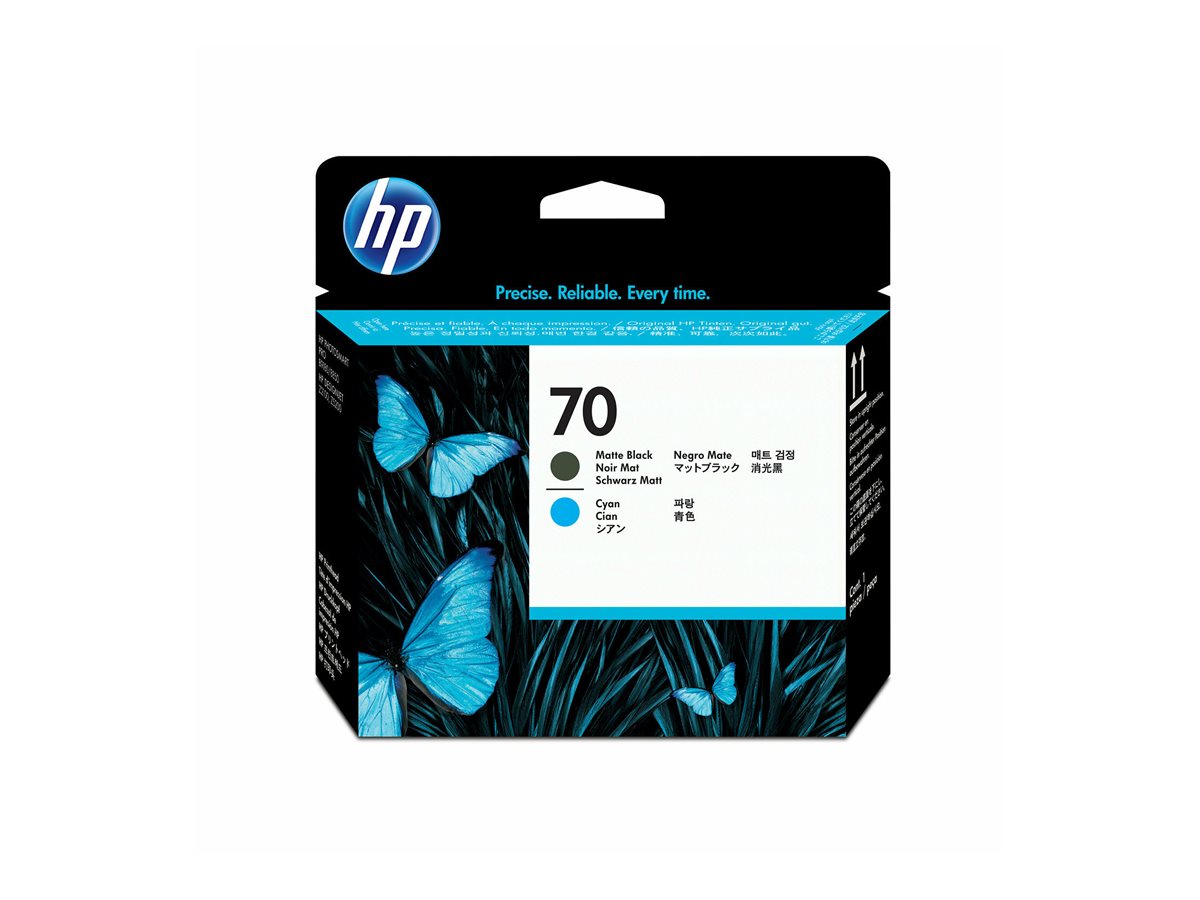 HP 70 original printhead C9404A matte black and cyan standard capacity 1-pack