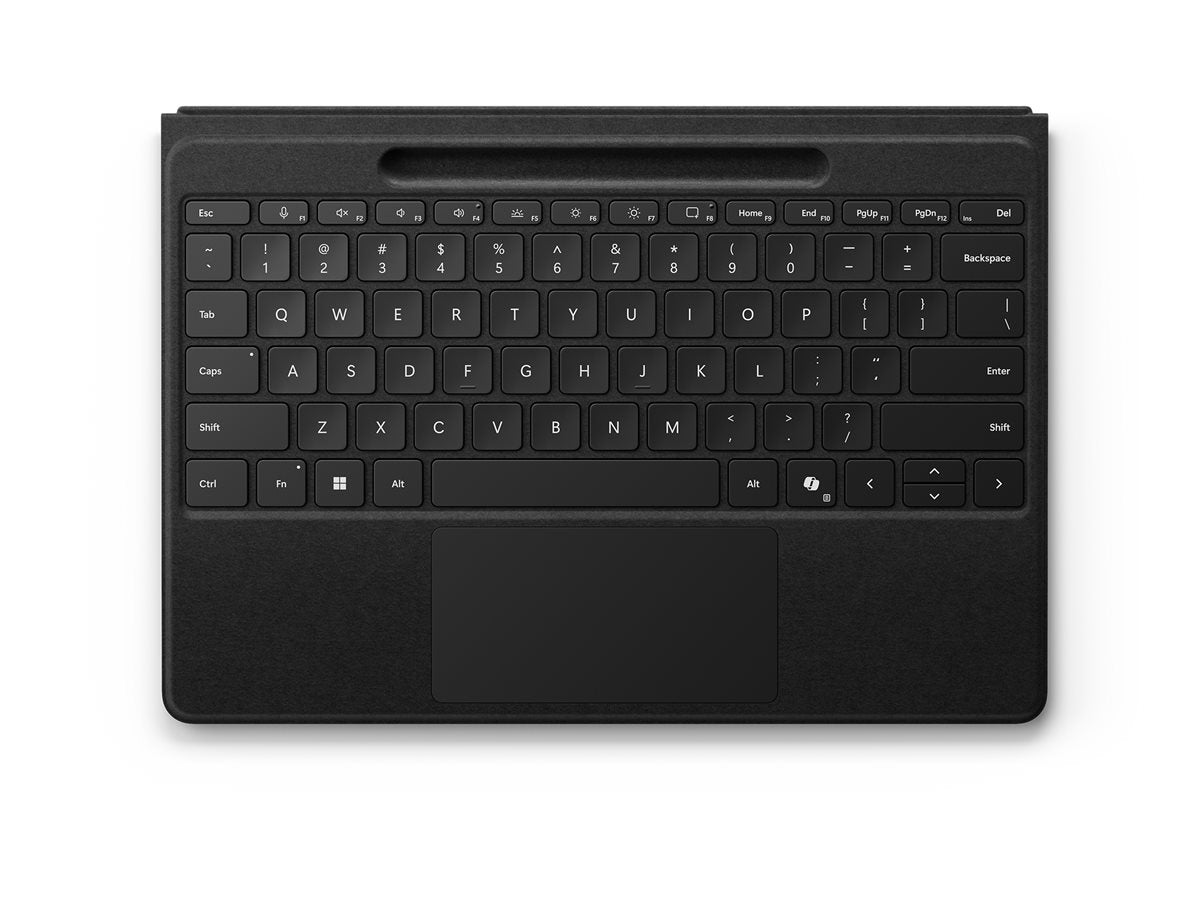 MICROSOFT Surface - Keyboard Flex - Typecover Flex - Trackpad - Encoche Pen - Surface Pro 8/9/10/11/12 Copilot Ready - AZERTY - Noir