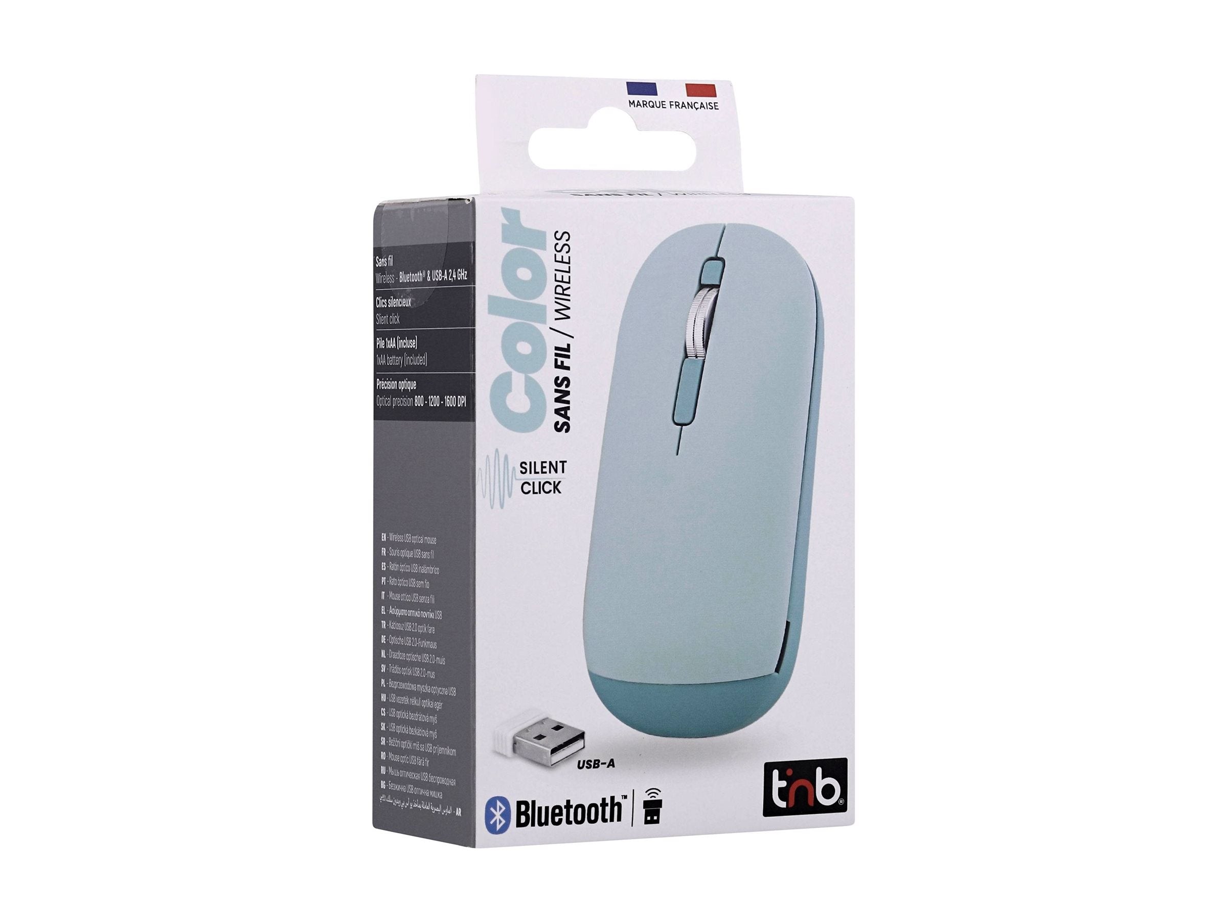 TNB COLOR - Souris sans fil double mode de connexion - bleu