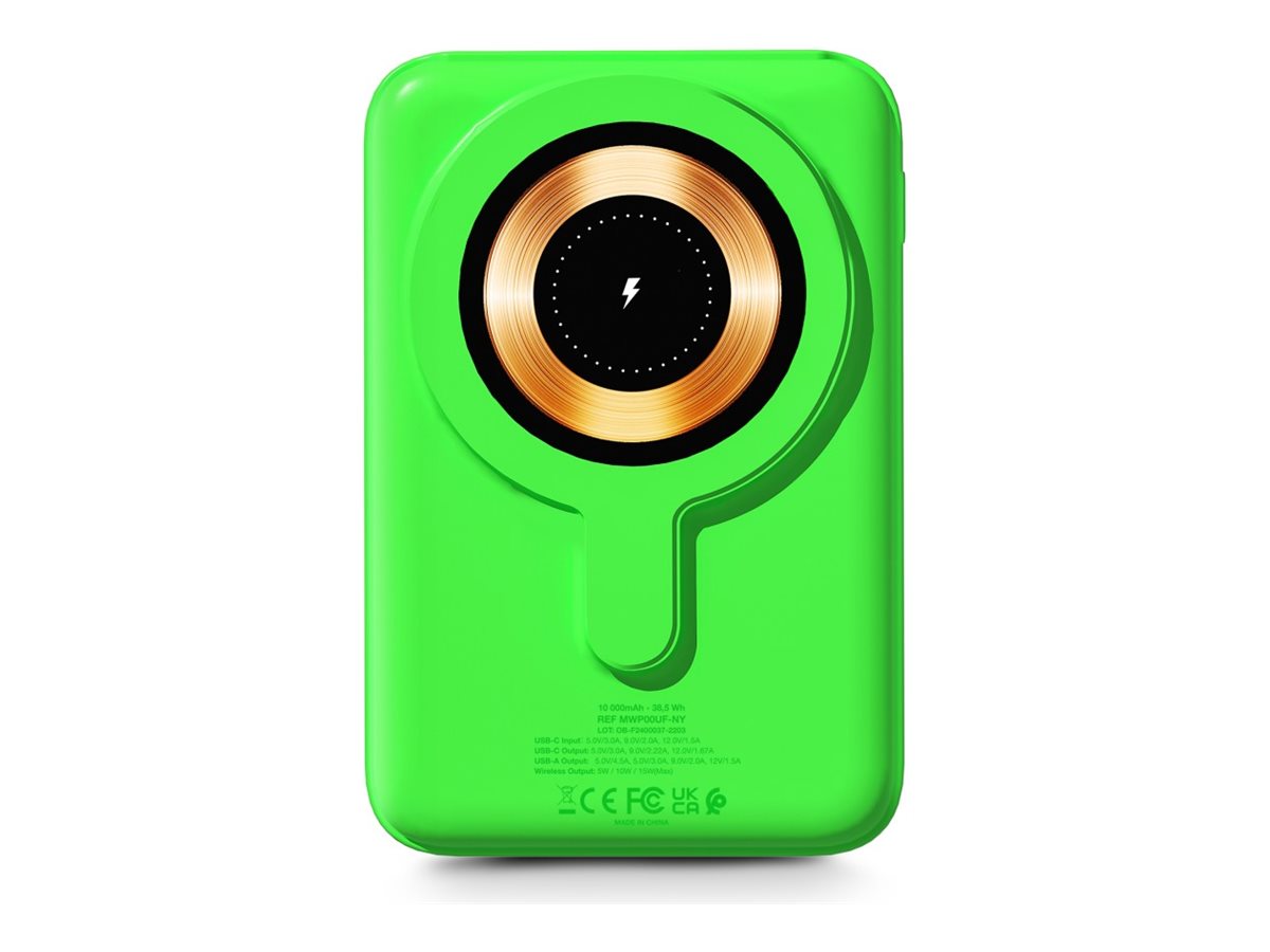 URBAN FACTORY MAGNEE Power Wireless Magnetic Universal Powerbank 10.000mAh Neon Green