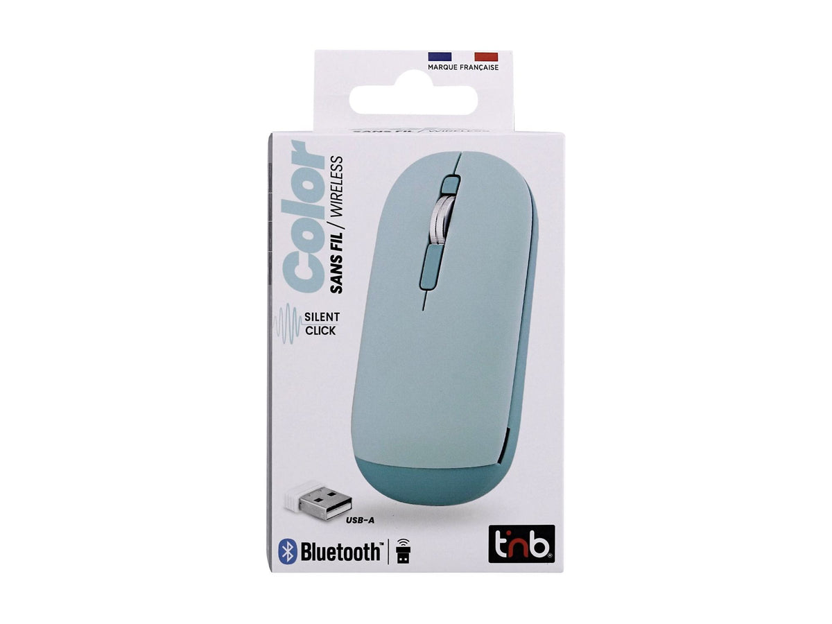 TNB COLOR - Souris sans fil double mode de connexion - bleu