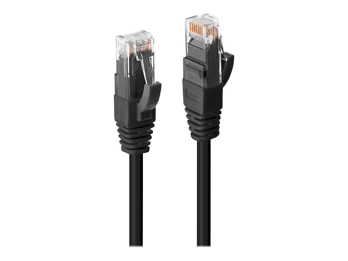 LINDY UTP Cat.6 Cable Black 1m LSOH incl. Testprotocol