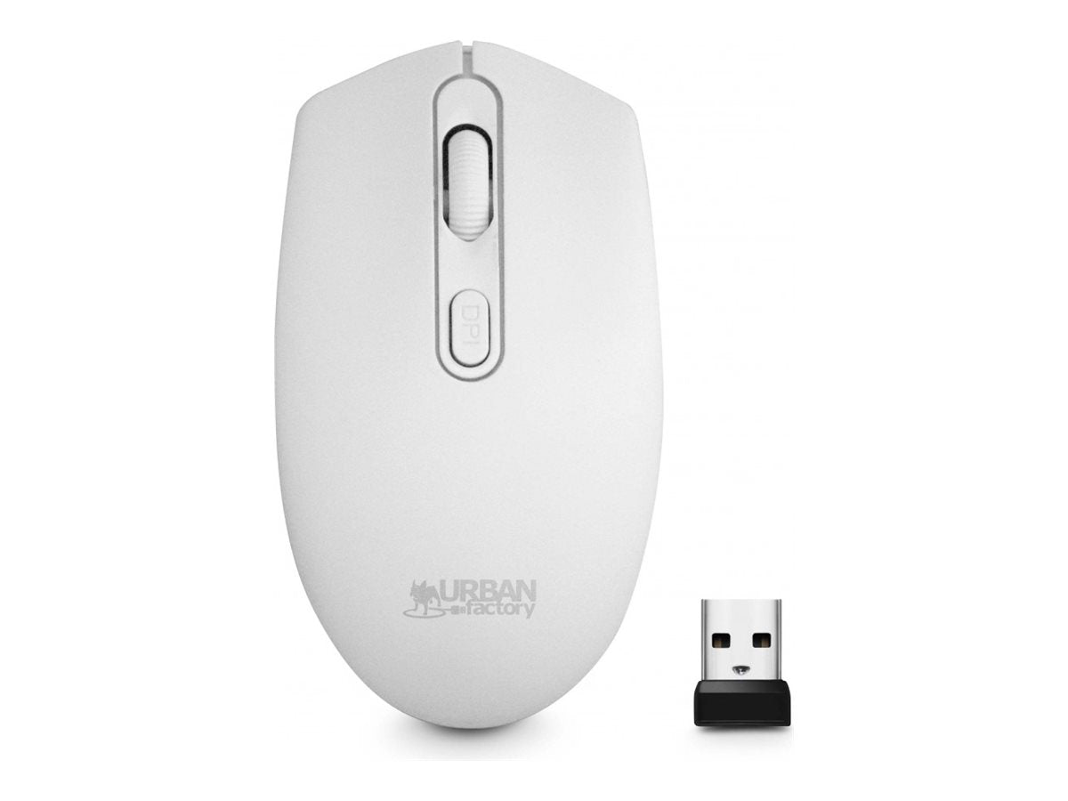 URBAN FACTORY Free Color Wireless Mouse 2.4Ghz 1200Dpi - White