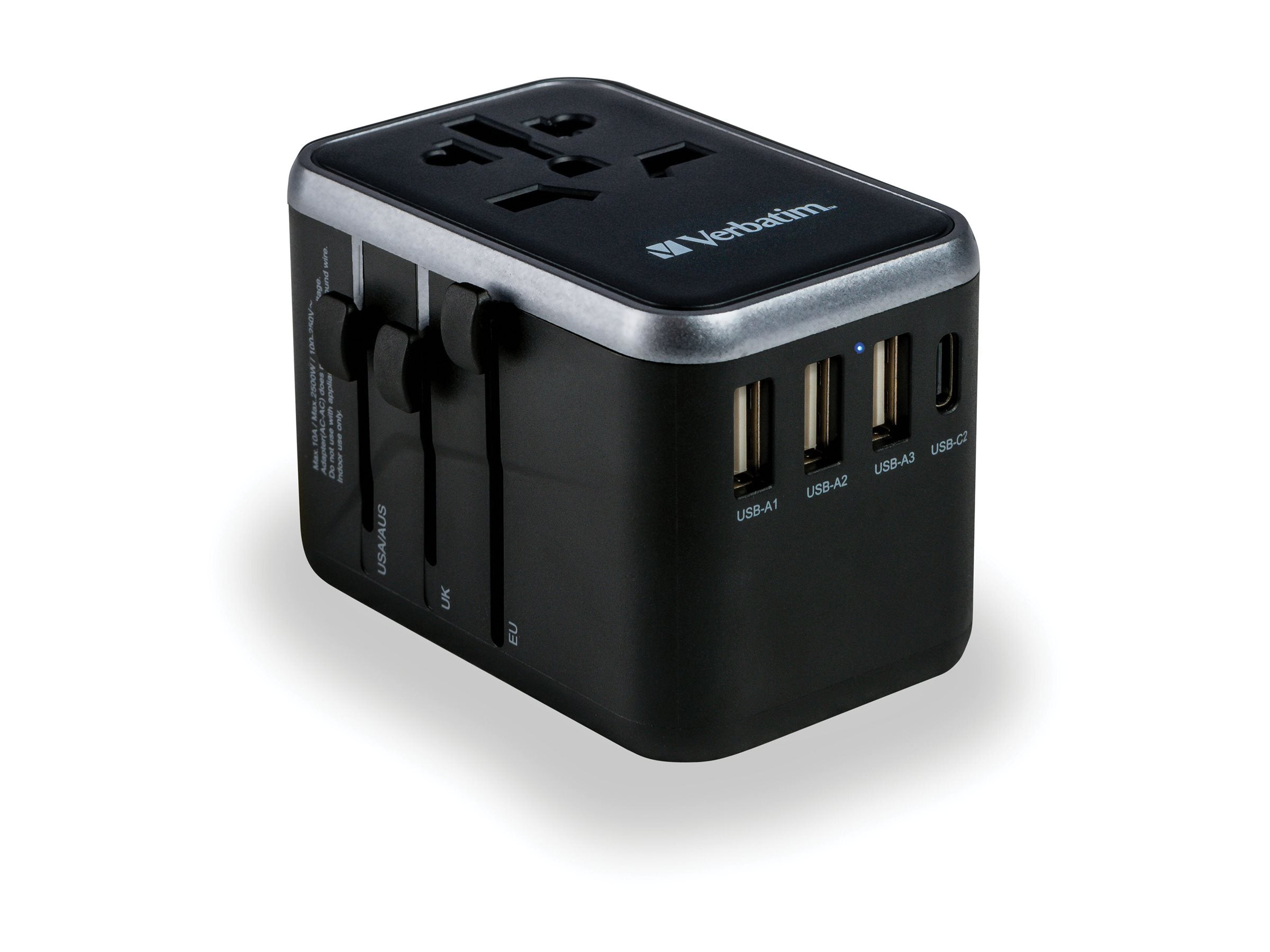 VERBATIM UNIVERSAL TRAVEL ADAPTER UTA-04 PD61W / QC / 3XUSB / 2XTYPE-C WCF (P)