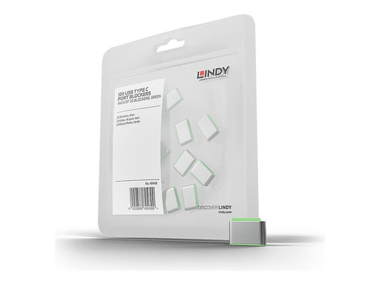 LINDY Verrou de port USB type C vert 10pcs