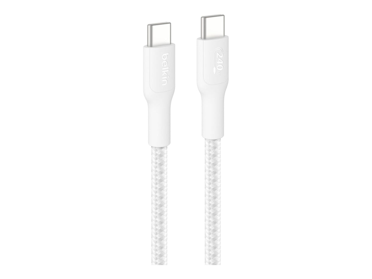 BELKIN USB-C TO USB-C 240W 2.0 BRAIDED PCR 3M WHITE