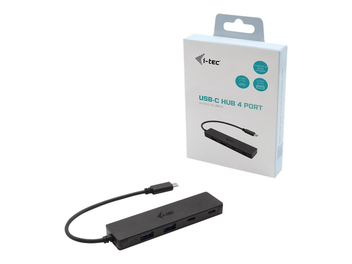 I-TEC USB-C Metal HUB 2xUSB 3.0 2xUSB-C 5Gbps without power adapter ideal for Notebook Ultrabook Tablet PC