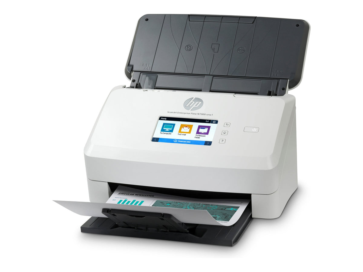 HP ScanJet Enterprise Flow N700 de document scanner CMOS CIS Duplex 216x3100mm 600x600dpi 75ppm ADF 80sheets 7500scans LAN Wi-Fi