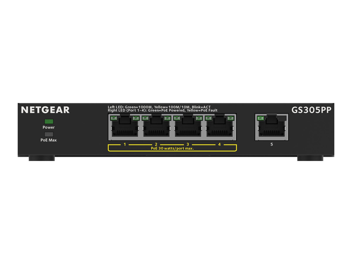 5PT POE/POE+GIGE UNMANAGED SWITCH GS30