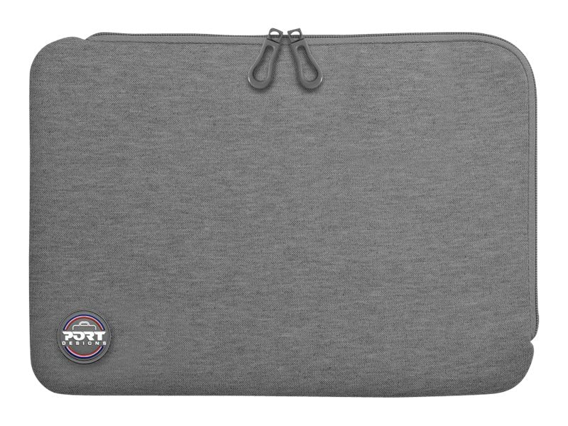 PORT DESIGNS Trendy Cotton Neoprene Laptop Sleeve 10p-12p L-shaped opening for easy access Stretchy cotton neoprene material Grey