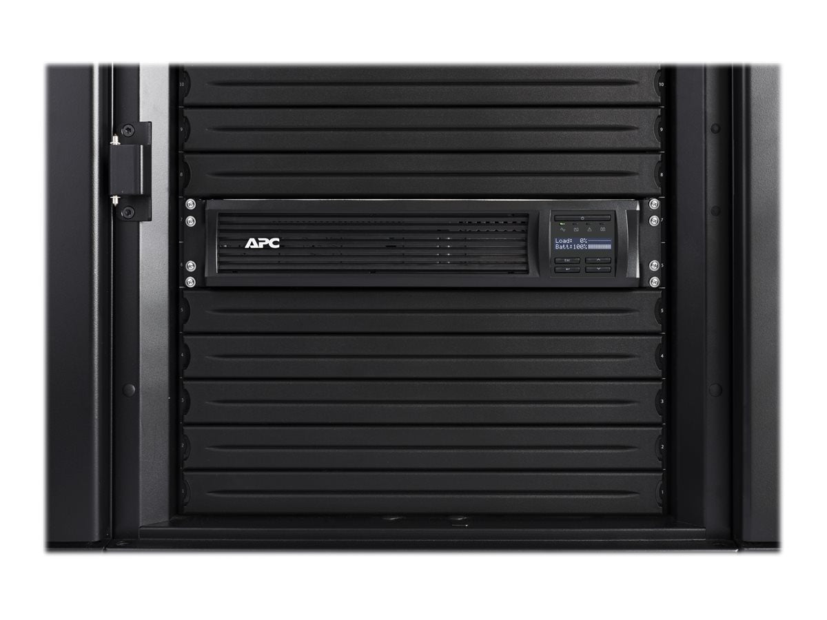 APC Smart-UPS 750VA LCD RM UPS rack-mountable AC 230V 500Watt 750VA Ethernet RS-232 USB output connectors 6 2U Black
