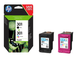 HP 301 original Ink cartridge N9J72AE Combo 2-Pack Standard Capacity Black and Colour cartridge