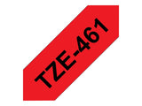 BROTHER P-TOUCH TZE-461 noir sur rouge 36mm