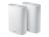 ASUS ZenWiFi AX Hybrid XP4 Mesh AX1800 Dual Band WiFi 6 with AV1300 HomePlug AV2 MIMO White 2-pack