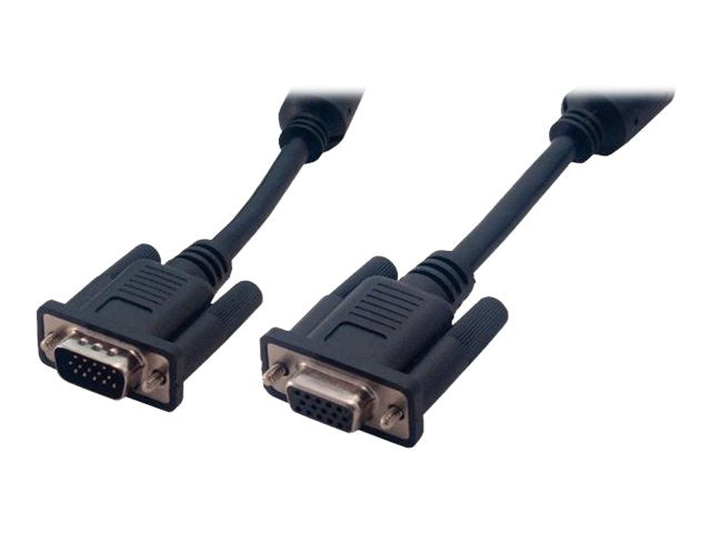 MCL Rallonge S-VGA HD15 mâle / femelle surblindé 3 coax + 9 fils 15m Noir