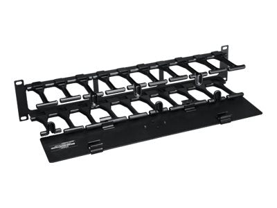 EATON TRIPPLITE Rack Enclosure Horizontal Cable Manager Steel w Finger Duct 2URM Rack cable management duct with cover Black 2U 19
