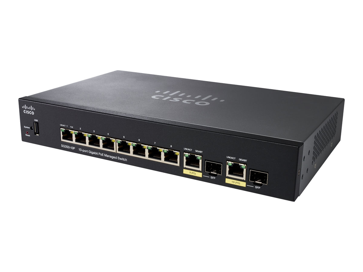 CISCO SG350-10MP 10-PORT GIGABIT POEMANAGEDS SW REMANUFACTURED