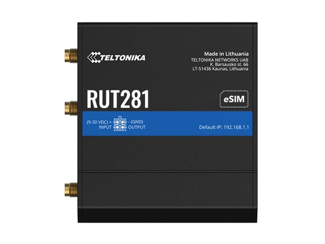 TELTONIKA NETWORKS RUT281 SIM eSIM 4G/LTE/3G/2G Router with GLOBAL Teltit Modem