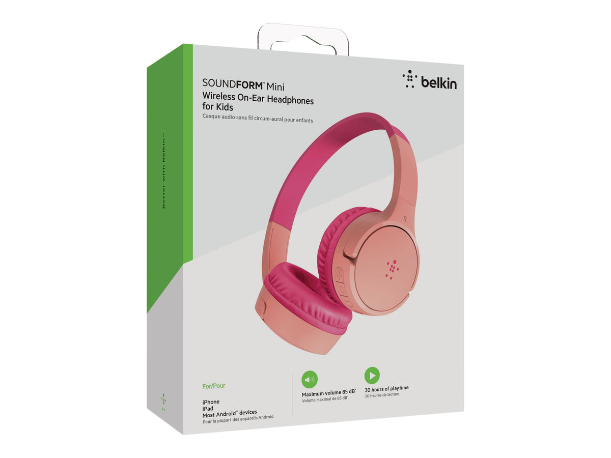 BELKIN SoundForm Mini Wired On-Ear Headphones USB-C & 3.5mm Pink