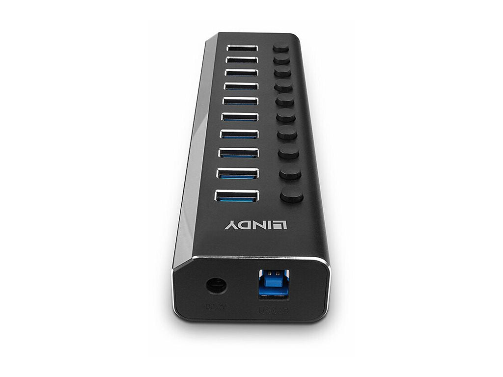 LINDY 10 Port USB 3.0 Hub with On/Off Switches