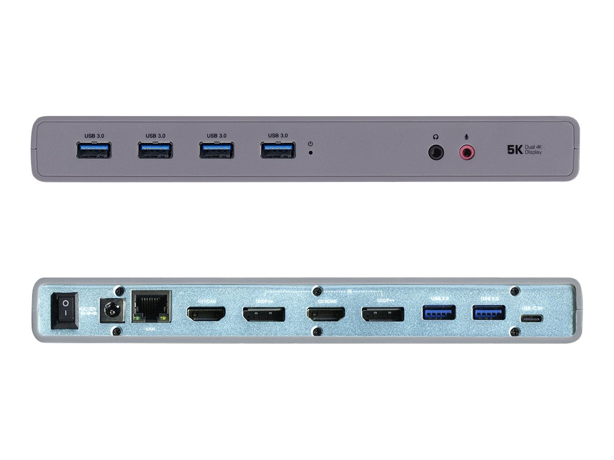 I-TEC USB 3.0/USB-C Dualdock 1x5K 2x4K 60Hz 2xHDMI 2xDP 1xGLAN 6xUSB 3.0 1xAudio/Mic Jack Kensington compatible with TB 3
