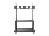 EATON TRIPPLITE Heavy-Duty Rolling TV Cart for 60inch to 105inch Flat-Screen Displays Locking Casters Black