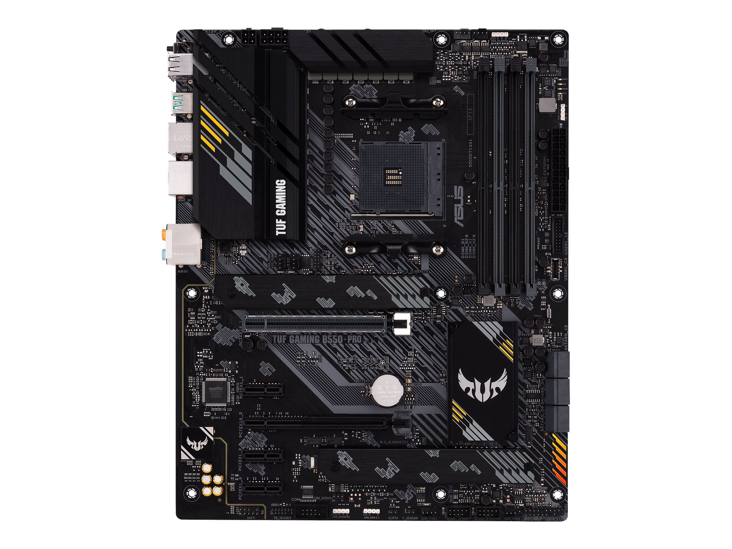 ASUS TUF GAMING B550-PRO AM4 PCIe 4.0 dual M.2 x16 SATA 6Gbps 2.5Gb Ethernet HDMI DisplayPort