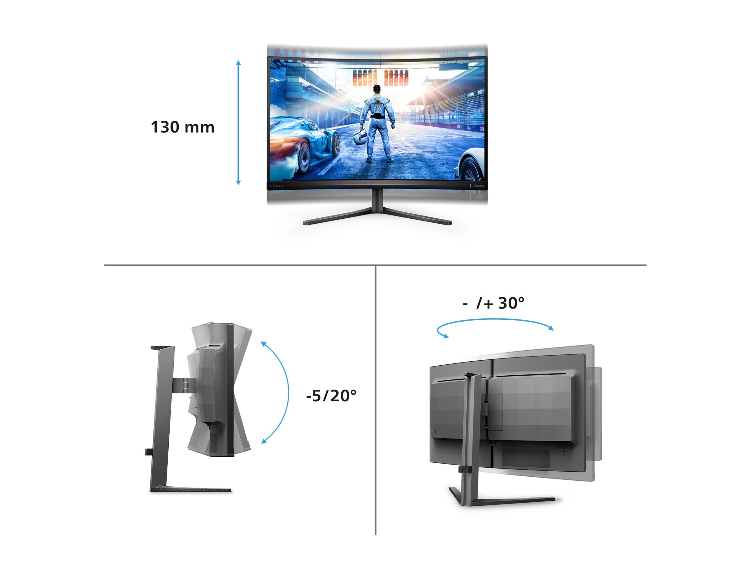 PHILIPS 27M2C5500W/00 27p VA Curved QHD 240Hz 400cd/m2 1ms 2xHDMI2.0 DP1.4 USB 3.2 PIP HAS