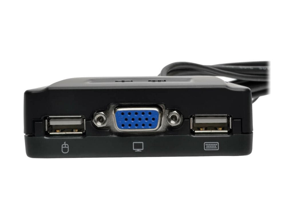 EATON TRIPPLITE 2-Port USB/VGA Cable KVM Switch with Cables and USB Peripheral Sharing