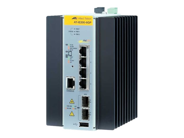 ALLIED Managed Industrial switch with 2x 100/1000 SFP 4x 10/100/1000T PoE+
