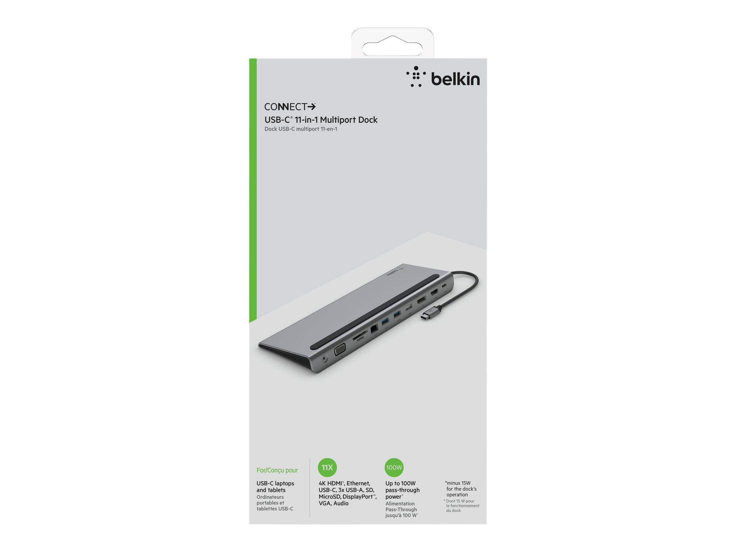 BELKIN Station daccueil USB-C Docking 2 écrans HDMI DP VGA 100W PD