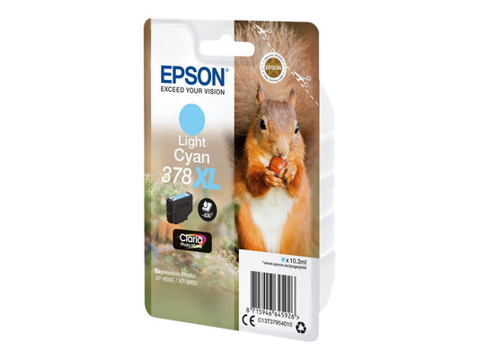 EPSON 5LB Singlepack Light Cyan 378XL Squirrel Clara Photo HD Ink