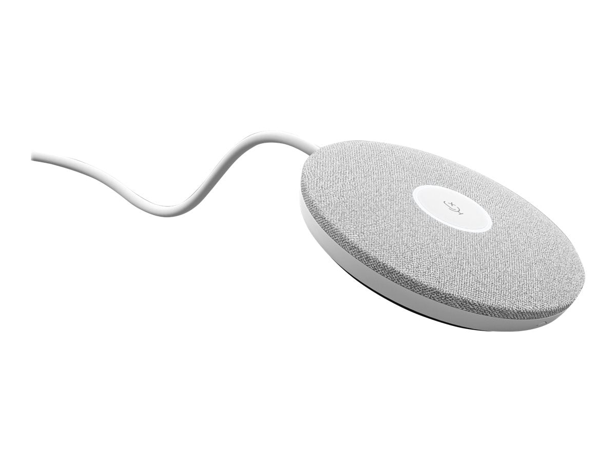 LOGITECH Rally Mic Pod Microphone white Skype Certified Zoom Certified Cisco Webex Certified for Rally Bar Plus Room Solution Large