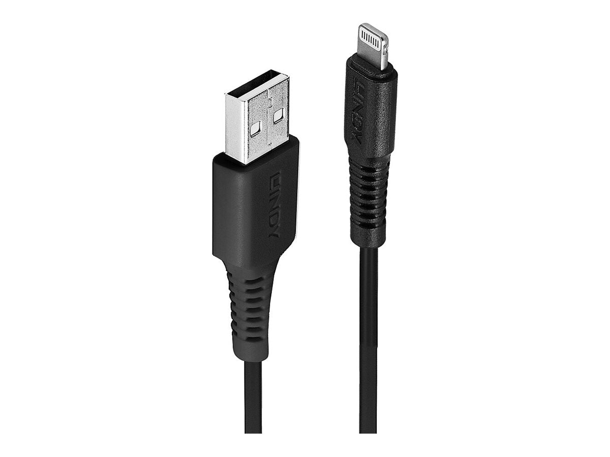 LINDY 0.5m USB to Lightning Cable black Charge and sync Cable for iPhone iPad & iPod