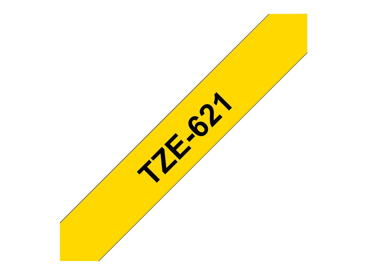 BROTHER P-TOUCH TZE-621 noir sur jaune  9mm