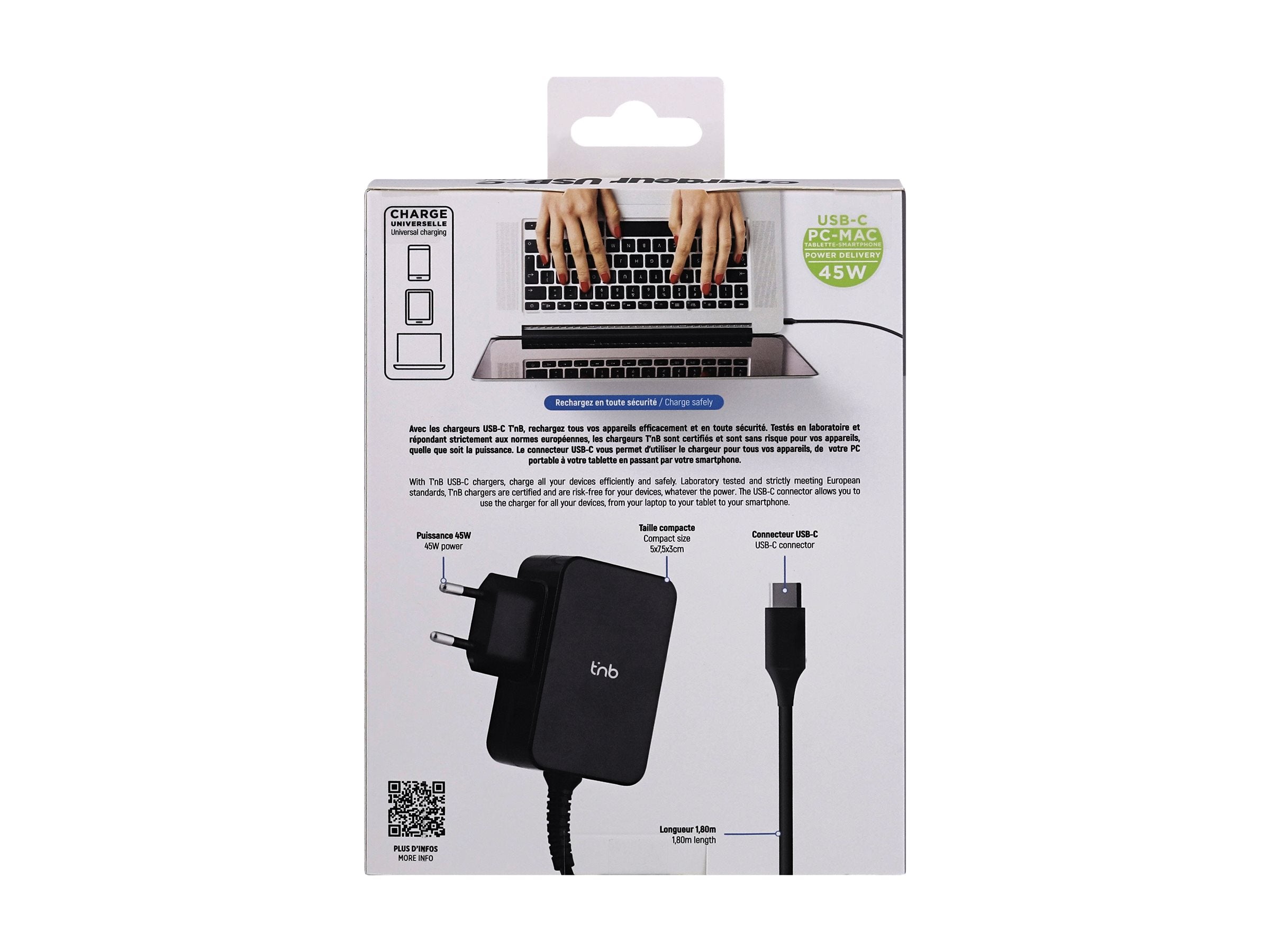 TNB 45W USB-C Universal Charger Black