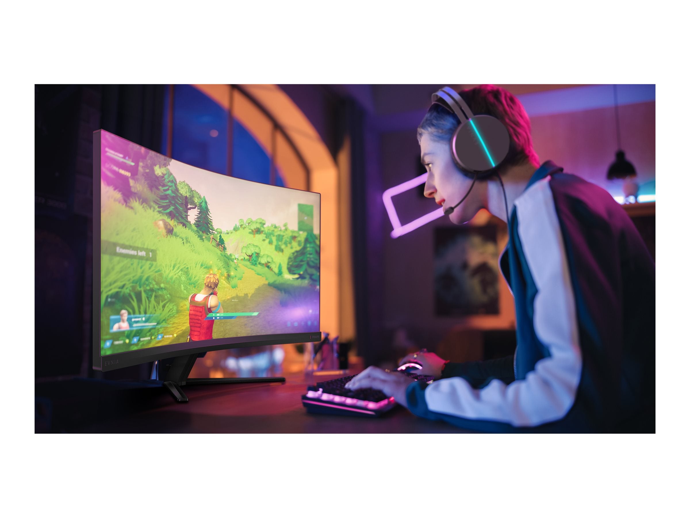 PHILIPS Evnia 3000 32M2C3500L - Ecran Gaming incruvé - 32p - 2560 x 1440 QHD 180 Hz - VA - 300 cd/m² -3500:1 - HDR10 - 2xHDMI DP -