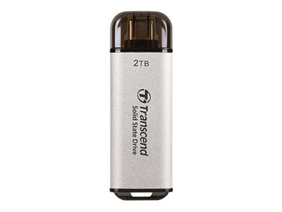 TRANSCEND ESD300S 2To External SSD USB 10Gbps Type C Silver
