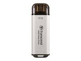 TRANSCEND ESD300S 2To External SSD USB 10Gbps Type C Silver