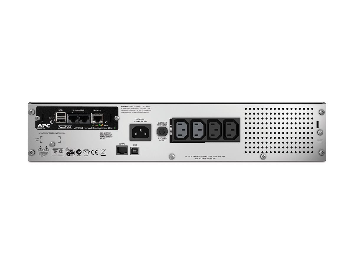 APC Smart-UPS 750VA LCD RM UPS Rack AC 230V 500Watt 750VA Ethernet RS-232 USB oc 4 2U BK with APC UPS Network Management Card